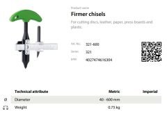 Kukko  321-600 Conta Pergeli Tek Bıçaklı