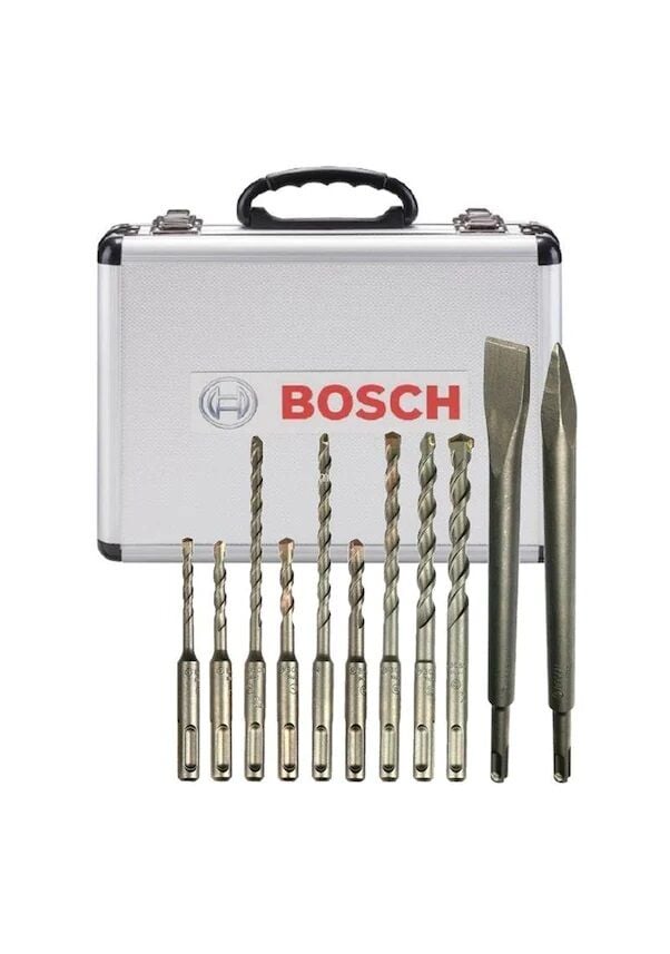 Bosch 11 Parça Çantalı SDS Plus Kırıcı Delici Ucu ve Keski Seti - 2608578765