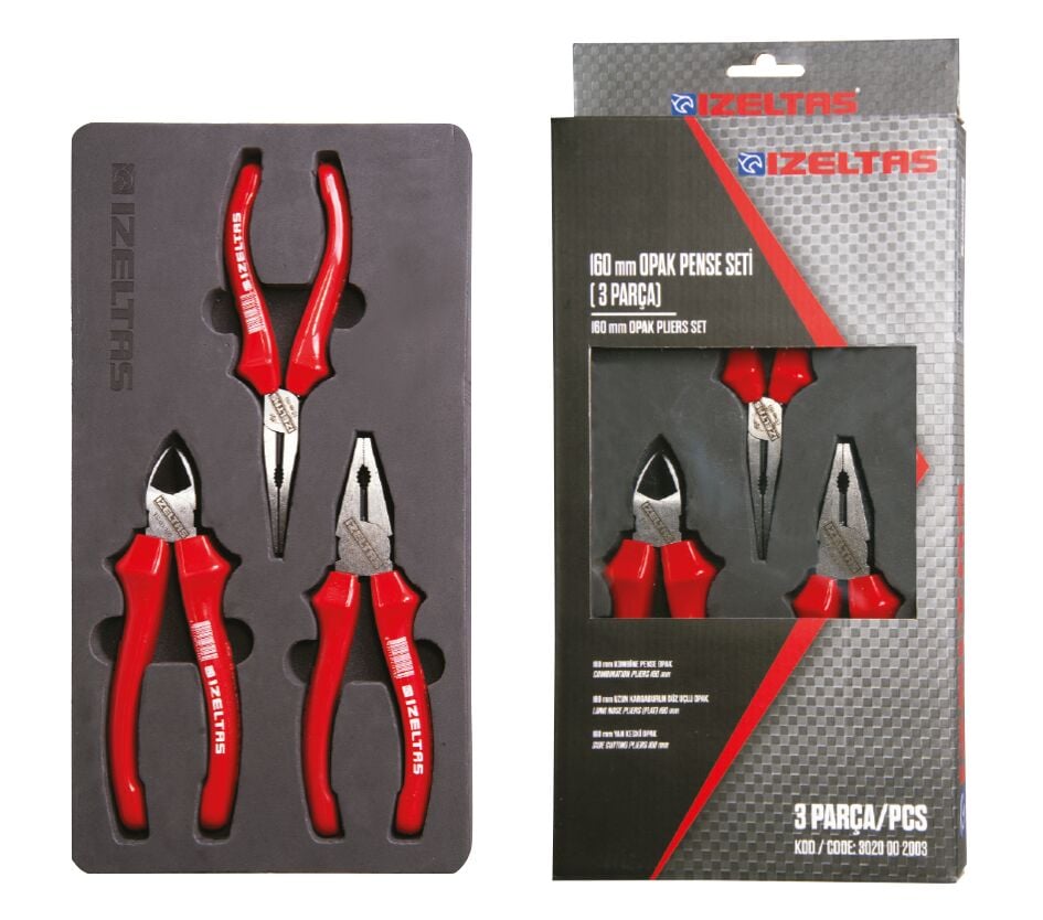 İzeltaş 3020002003 160mm Opak Pense Seti 3 Parça